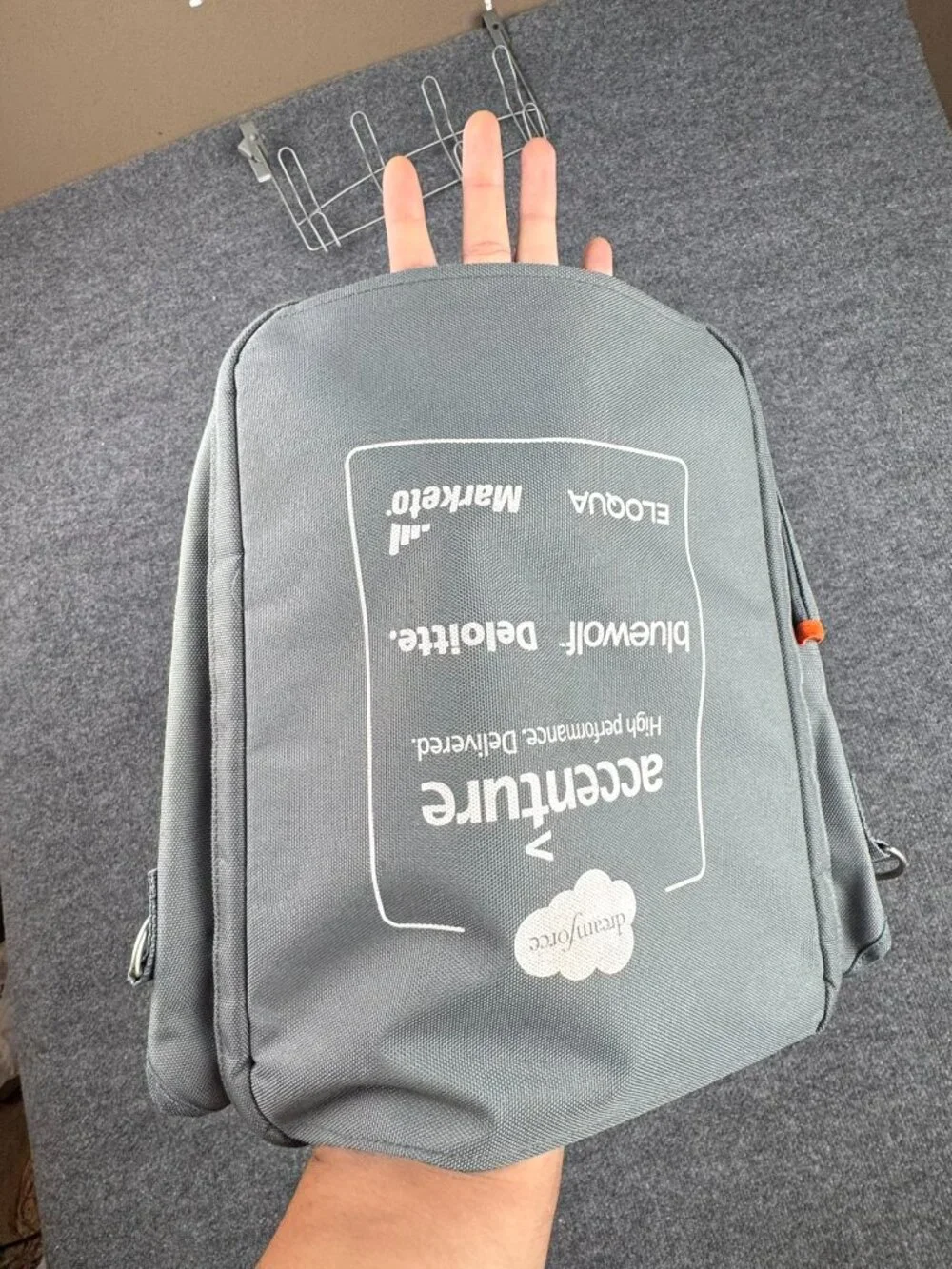 Salesforce Unisex Gray Orange Messenger Laptop Bag Tech Promo Flaw
